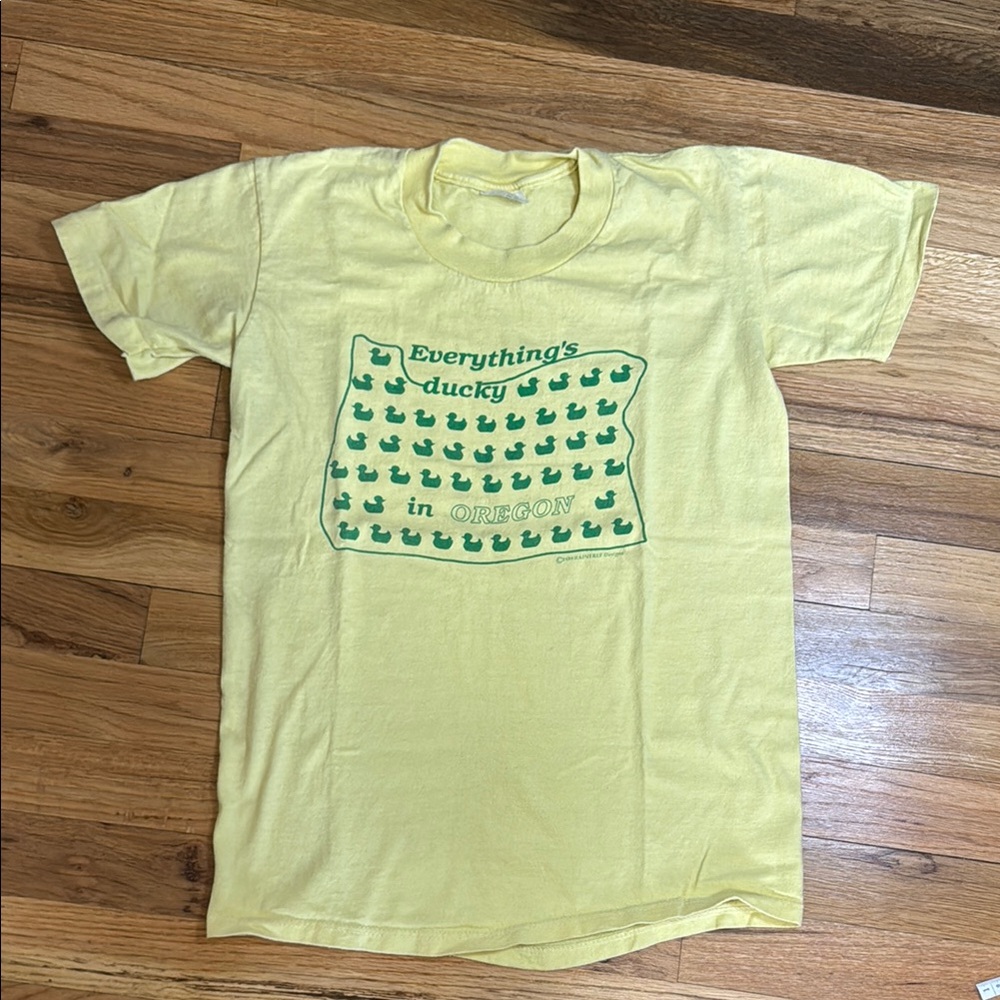 Vintage 1989 Oregon Ducks Single Stitch Graphic Tee ORYGUN State Shirt